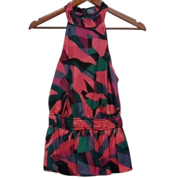 Nine West Green Pink Halter Top Women’s Small Summer Tank - Picture 1 of 5